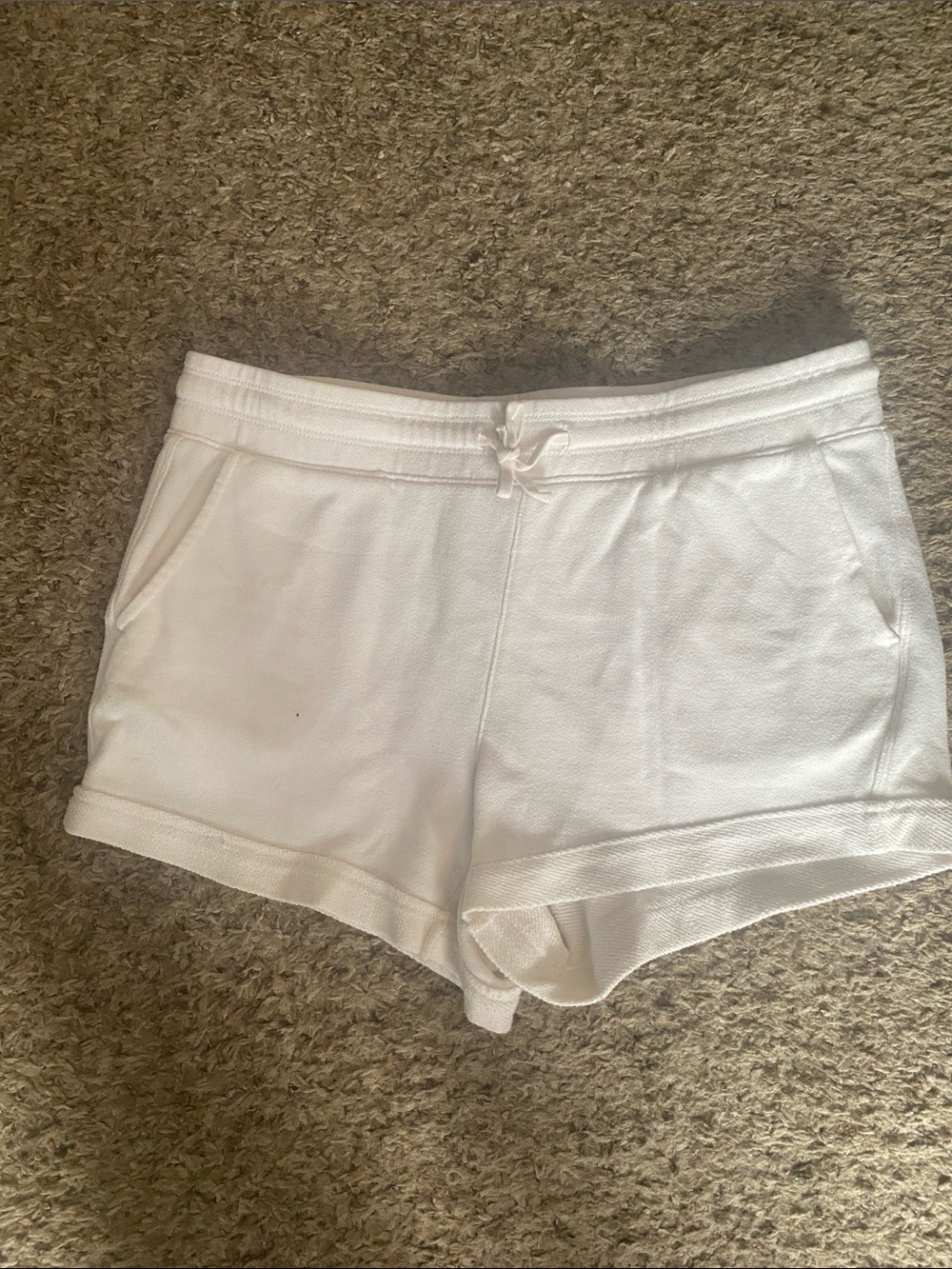 Velocity White Women's Athletic Knit Shorts with Drawstring